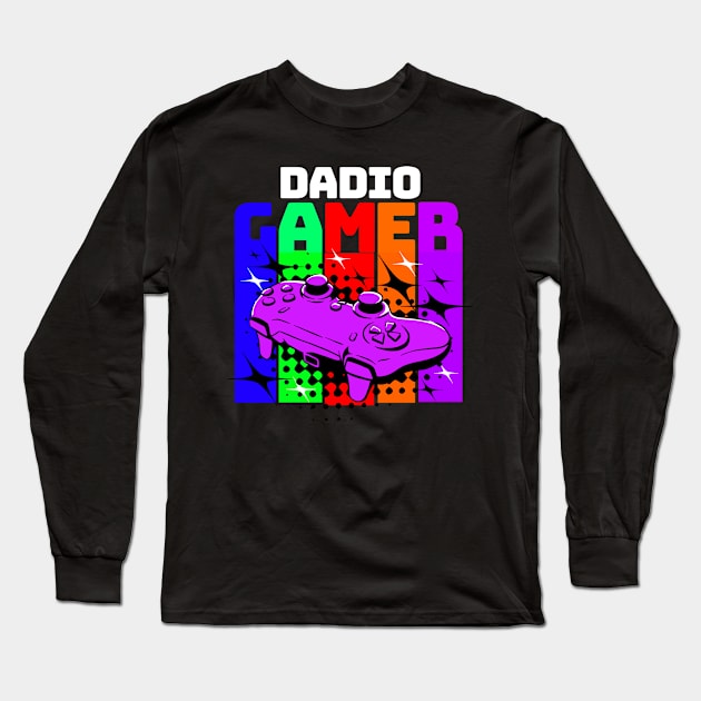 Dadio Gamer Dad Long Sleeve T-Shirt by VisionDesigner